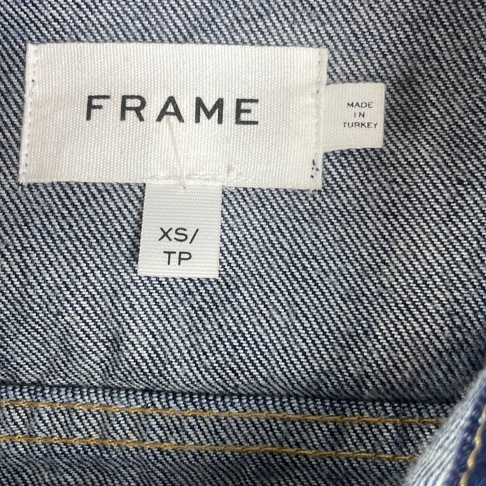 FRAME Oversized Detail Denim Mini Dress size XS - Picture 6 of 12
